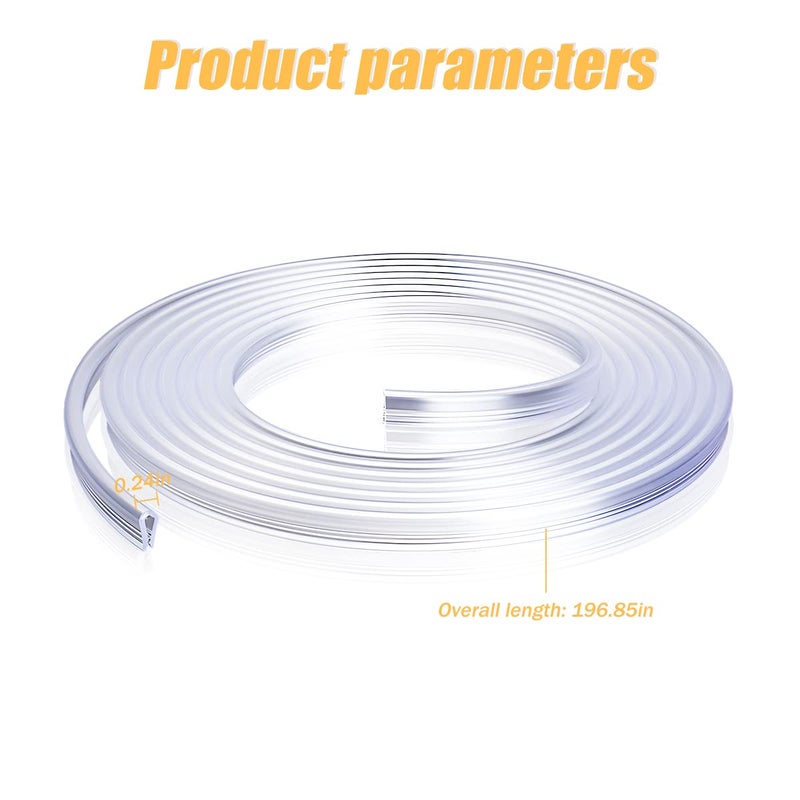 AICEL Car Door Edge Guards, 16Ft Clear U Shape No Glue Car Door Edge Protector, Chrome PVC Trim Molding Interior Strips, Automotive Door Entry Guard Protection Fit for Sedans Trucks SUV Boats (Transparent) - Image 2