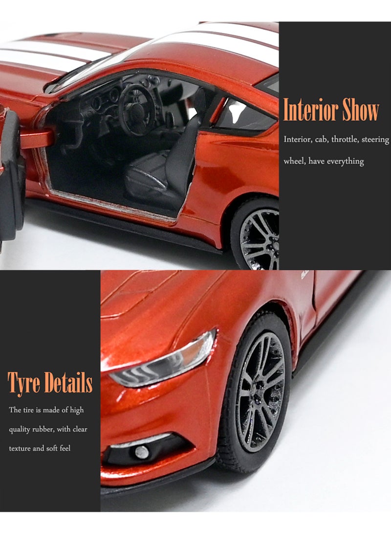 Kinsmart سيارة لعبة فورد موستانج GT بمقياس 1/38 مع أبواب معدنية قابلة للفتح والسحب للخلف - Image 3