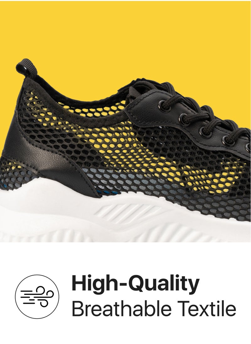 Wam Shoes for Men - Comfortable Sneakers, Trainer Shoes, Casual Mens Shoes, Gym Shoes, Lightweight and Breathable Walking Shoes, Sport Shoes for Men, Textile Mesh Lining, Black  - Image 2