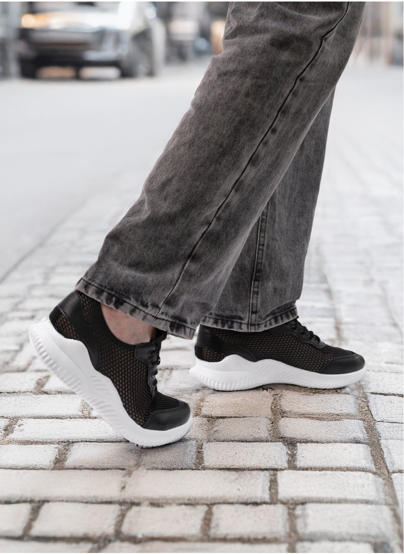 Wam - Shoes for Men - Comfortable Sneakers, Trainer Shoes, Casual Mens Shoes, Gym Shoes, Lightweight and Breathable Walking Shoes, Sport Shoes for Men, Textile Mesh Lining, Black - Image 1