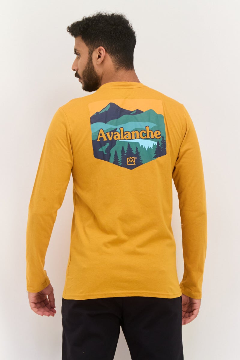 Avalanche Men Sportswear Fit Long Sleeves Outdoor T-Shirt, Orange  - Image 4