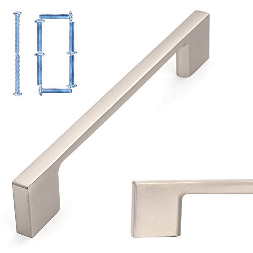 KOOFIZO 10 Pack 5 Inch Brushed Nickel Kitchen Cabinet Pulls Stain Nickel Cabinet Handles Silver Cabinet Hardware for Kitchen Cabinets Drawer P01 Dresser Cupboard Bedroom Bathroom - Image 3
