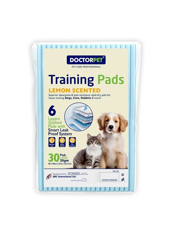 DoctorPet Training Pads Lemon Scent Cat And Dog- 30 Pads - Image 1