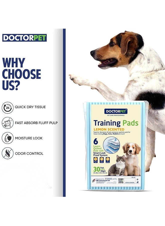 DoctorPet Training Pads Lemon Scent Cat And Dog- 30 Pads - Image 2