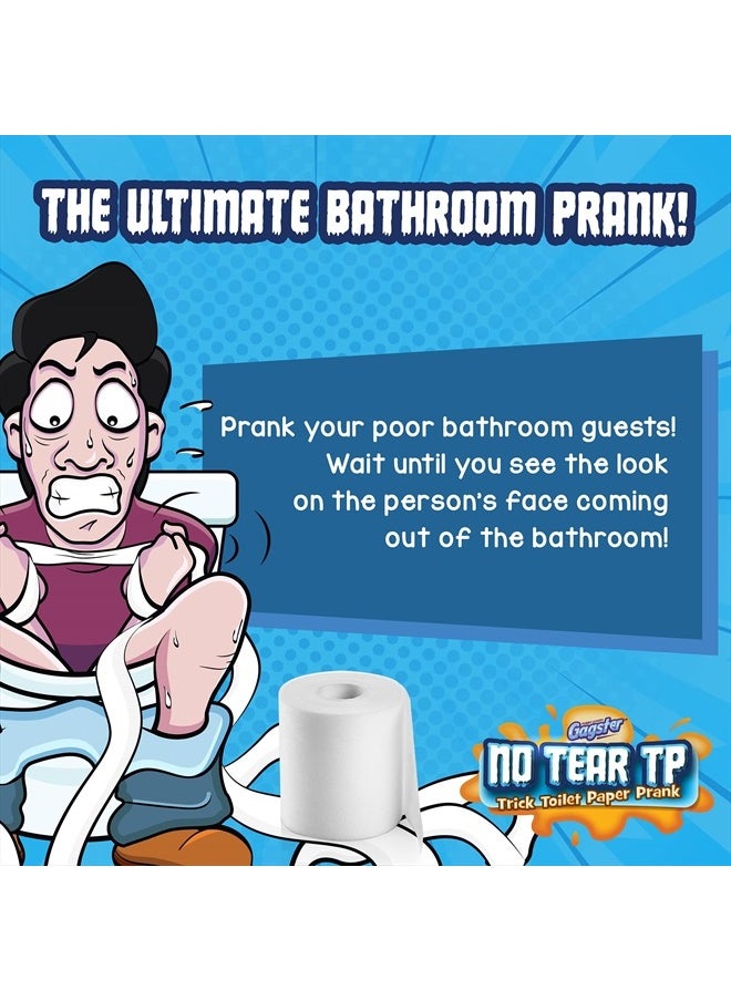 Gagster - No Tear Toilet Paper - Prank Gift, Funny Toilet Paper for Hilarious Jokes,Toilet Paper Rolls, Looks Like Real Toilet Paper But Won't Tear - Funny Stuff for Adults & Kids - No Rip Tp - Image 1
