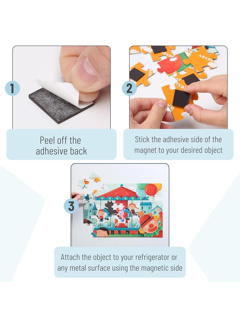 120 PCS Strong Adhesive Magnetic Squares - 20x20x2mm Flexible Peel & Stick Magnets for Fridge, Crafts, Vision Board & School Projects - Image 3