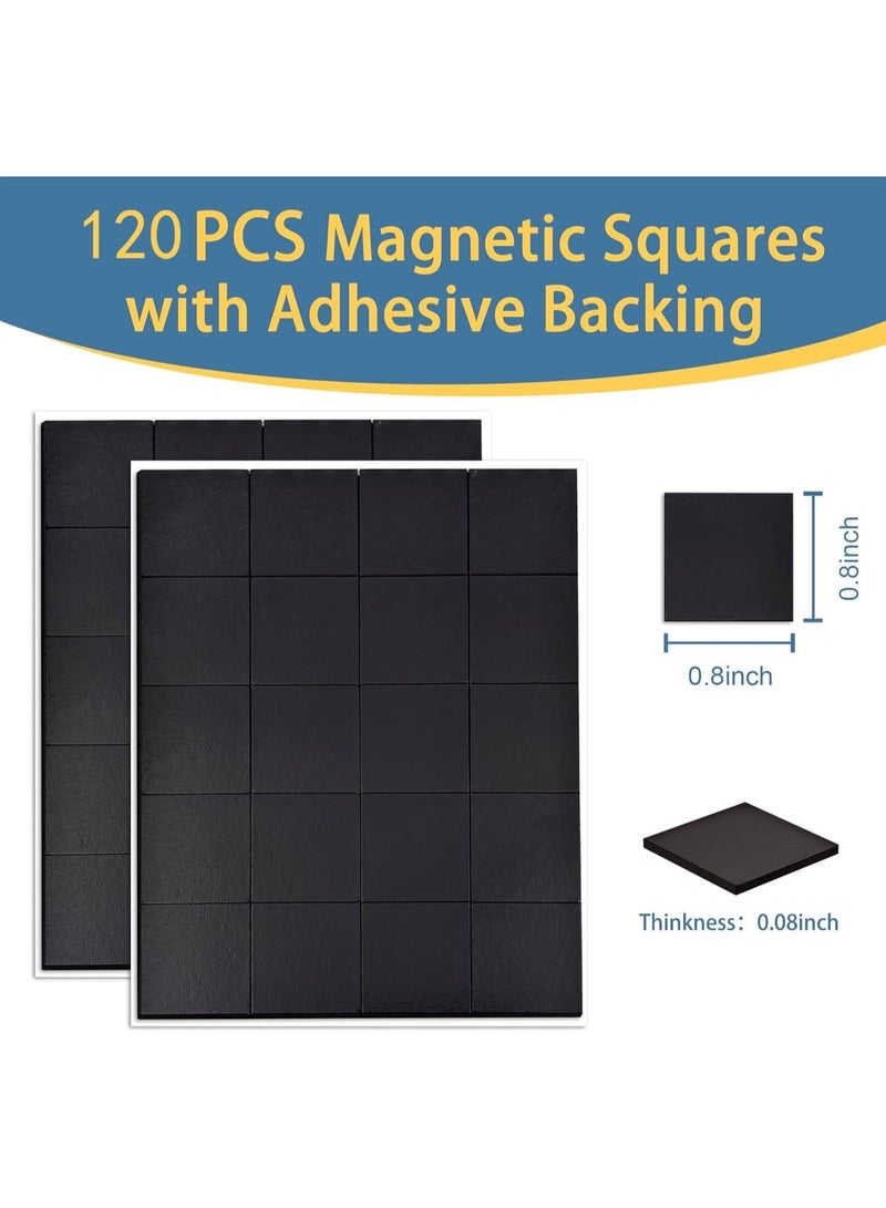 120 PCS Strong Adhesive Magnetic Squares - 20x20x2mm Flexible Peel & Stick Magnets for Fridge, Crafts, Vision Board & School Projects - Image 2