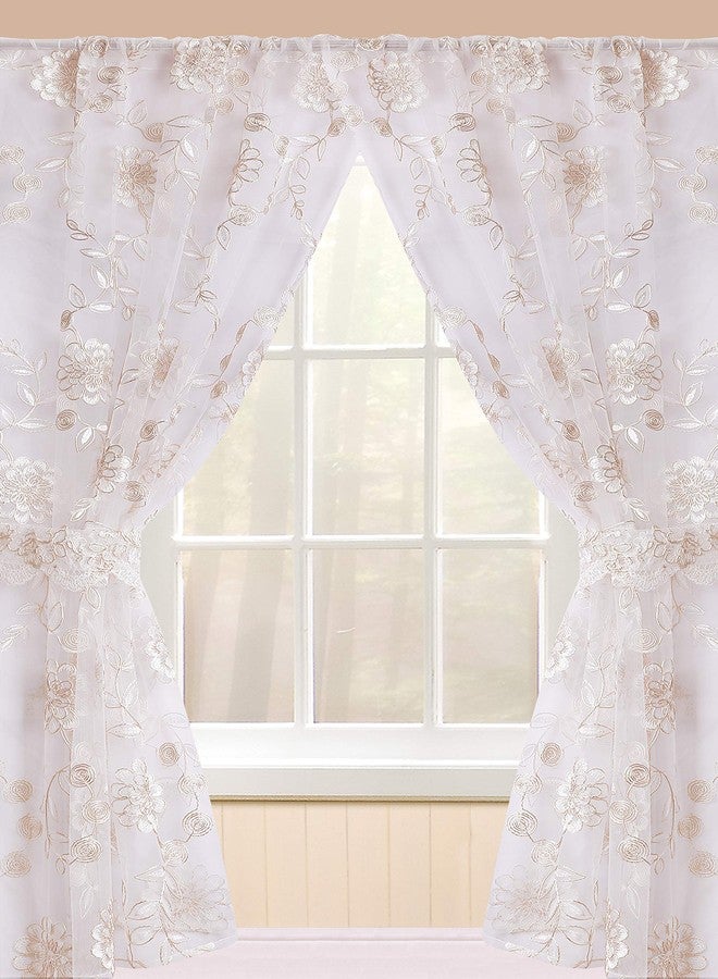 Popular Bath Rose Vine, Window Curtain, Beige-Taupe 54.00" x 36.00" - Image 1