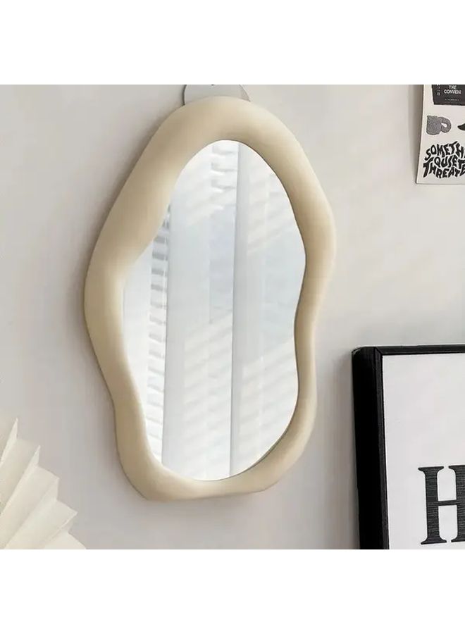 Cloud Shaped Vertical Vanity Mirror Green Frame Wall Mounted No Electricity - Image 3
