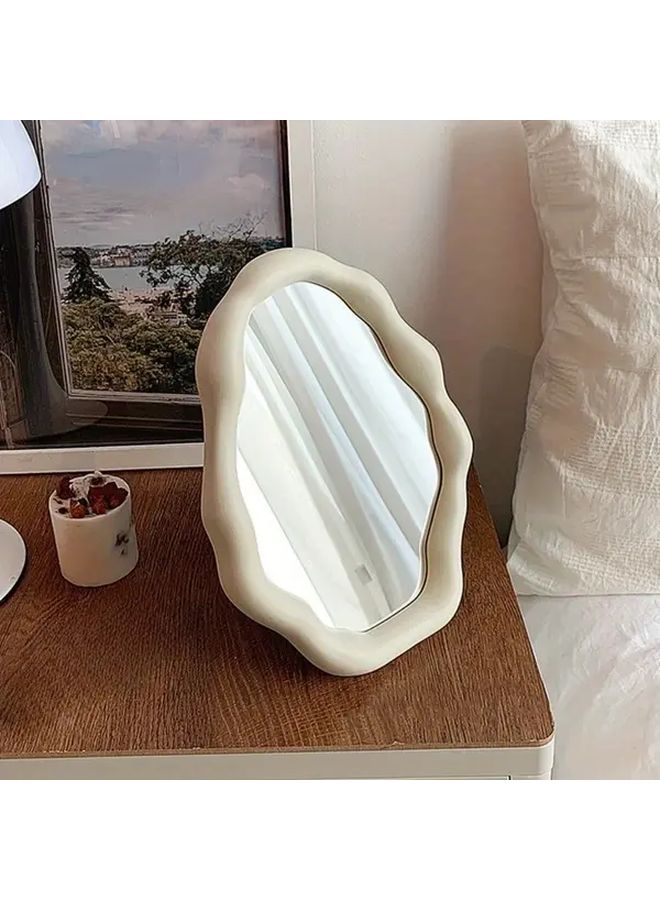 Cloud Shaped Vertical Vanity Mirror Green Frame Wall Mounted No Electricity - Image 5