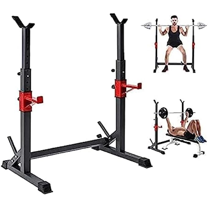 rayihni X Squat Rack Bench Press Men'S Fitness Barbell Rack Multifunctional Shelf Adjustable Bracket Home Indoor Gym Strength Training Stand Squat Rack Weight Lifting - Image 1