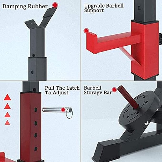 rayihni X Squat Rack Bench Press Men'S Fitness Barbell Rack Multifunctional Shelf Adjustable Bracket Home Indoor Gym Strength Training Stand Squat Rack Weight Lifting - Image 5