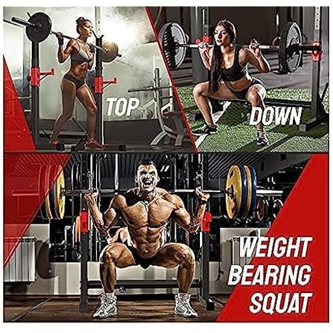 rayihni X Squat Rack Bench Press Men'S Fitness Barbell Rack Multifunctional Shelf Adjustable Bracket Home Indoor Gym Strength Training Stand Squat Rack Weight Lifting - Image 3