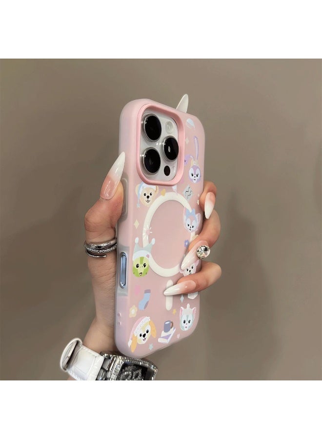 NIBEMINENT Skin Feel Jelly Shell Protection Case With Magsafe For iPhone 15 Pro Max, Light Pink