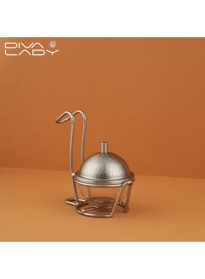 DIVA LADY 🍬 DIVA LADY Elegant Silver Serving Bowl – Compact Luxury for Dates, Nuts, and Sweets ✨ - Image 1