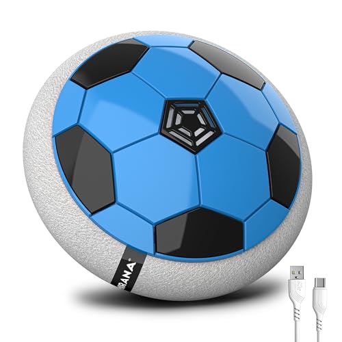 Mirana C-Type USB Rechargeable Hover Football Indoor Floating Hoverball Soccer|Air Football Neon Lite|Made in India Fun Toy Best Gift for Boys and Kids (Blue) Plastic - Image 1