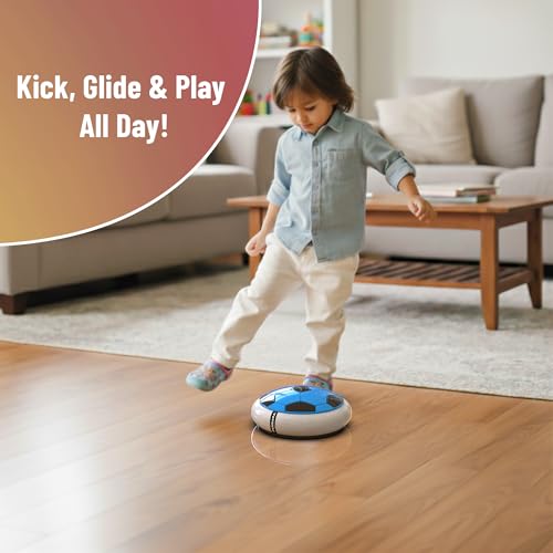 Mirana C-Type USB Rechargeable Hover Football Indoor Floating Hoverball Soccer|Air Football Neon Lite|Made in India Fun Toy Best Gift for Boys and Kids (Blue) Plastic - Image 5