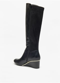 Celeste Womens Solid High Shaft Boots with Zip Closure  - Image 2