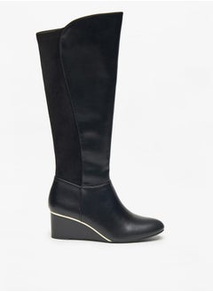 Celeste Womens Solid High Shaft Boots with Zip Closure  - Image 1