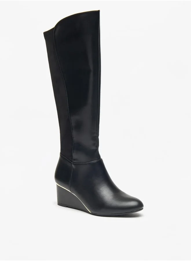 سيليست Womens Solid High Shaft Boots with Zip Closure