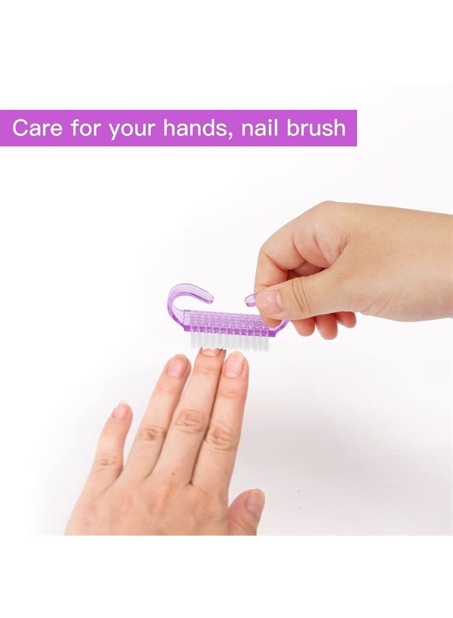 Handle Grip Nail Brush, Hand Fingernail Brush Cleaner Scrubbing Kit Pedicure for Toes and Nails Men Women (Muticolored C)