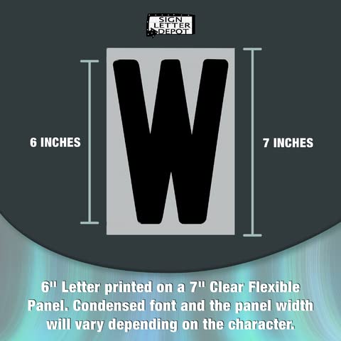 Sign Letter Depot Changeable Sign Letters 6” on 7-inch Flexible Panel - Condensed Font, Made in USA, Compatible with Flexible Letter Track or Texas Track - Image 5