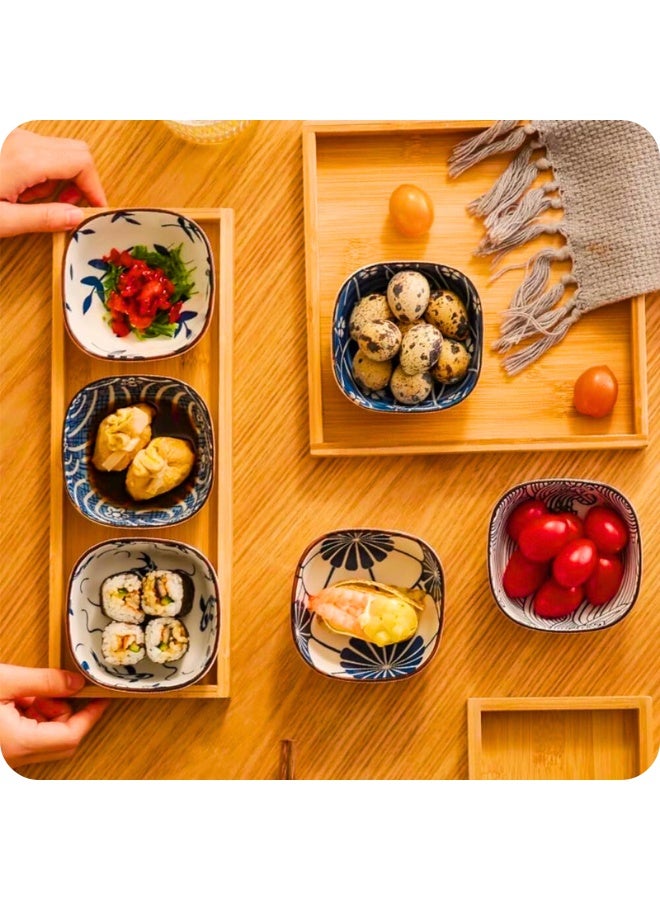 Chase Up Ceramic Sauce Dishes - Set of 6 Appetizer Plates, Dipping Bowls for Sushi, Soy, Snacks - Japanese Small Seasoning Side Dishes - Image 4