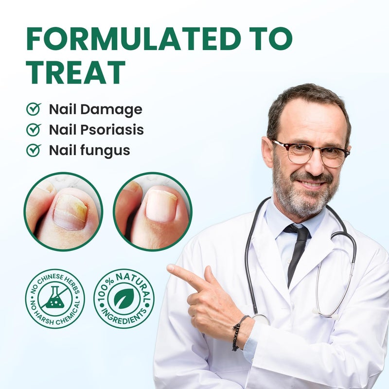 Foot Cure Toenail Renewal Solution Extra Strength Care for Toe Nail Fingernails Nail Repair Solution for broken Discolored Nails Renews Damaged Cracked Ingrown Toenail Made In USA 050 Fl Oz 2 Pack - Image 4