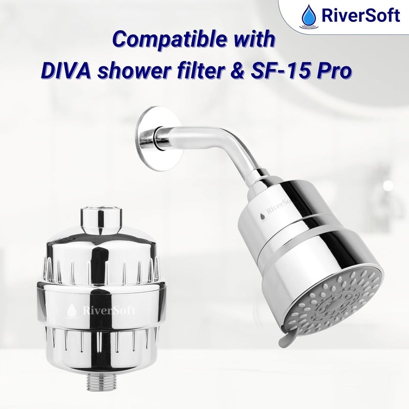 RiverSoft BLISS-15C Shower Filter Cartridge with 15 Stage for high Hardness Water (Cartridge only, White, PP, New Model) - Image 2