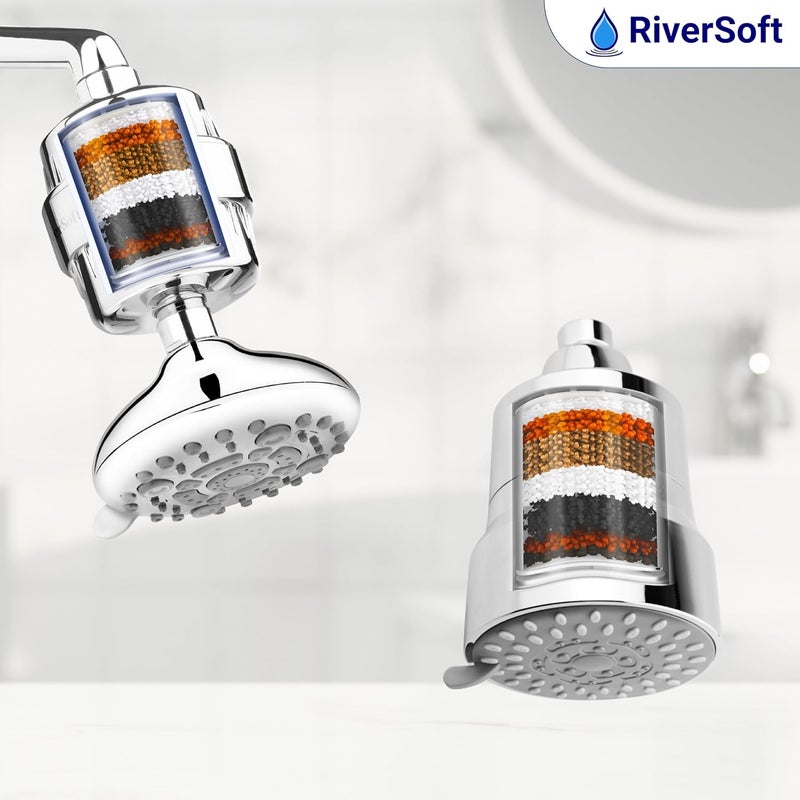 RiverSoft BLISS-15C Shower Filter Cartridge with 15 Stage for high Hardness Water (Cartridge only, White, PP, New Model) - Image 5