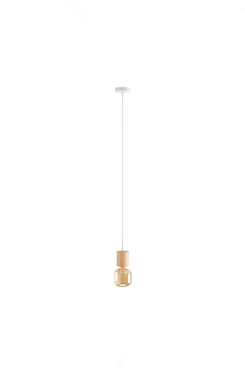 Tchibo Wooden Pendant Lamp 17,5 x 12,5 cm, Beige - Image 2