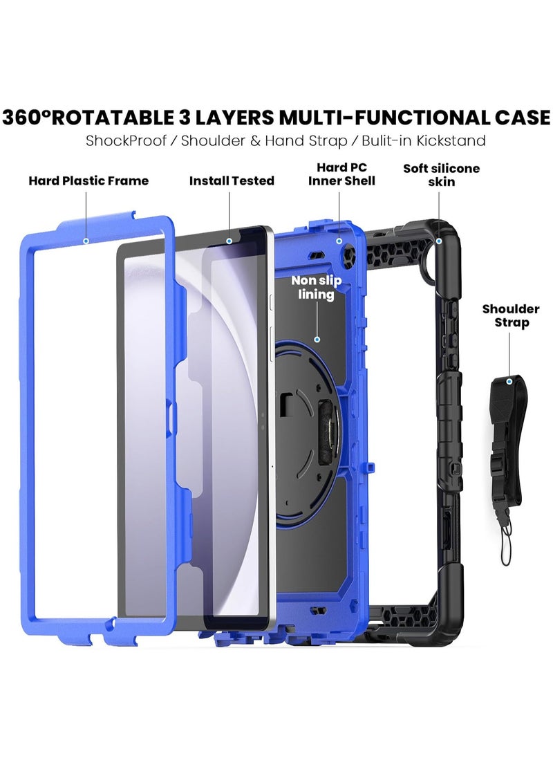 General - Case for Samsung Galaxy Tab A9+/A9 Plus 5G Tablet 11'' with Screen Protector, 360 Rotating Hand Strap & Stand, Protective Case for Galaxy Tab A9 Plus/ A9+ 11'' SM-X210/X216/X218 - Image 1