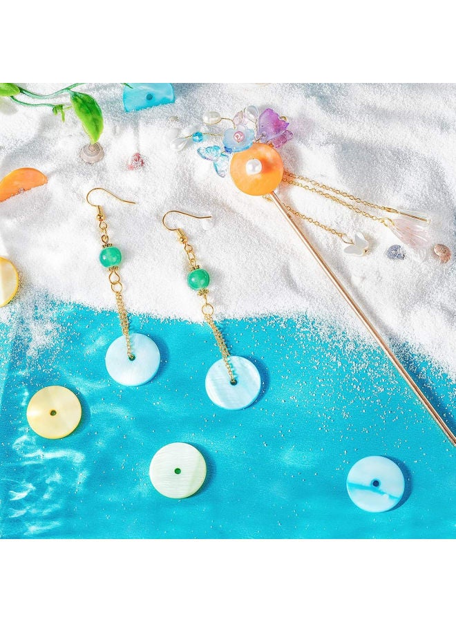 120pcs Round Shell Charms, 20mm Coin Charm Natural Flat Seashells Pendant Ocean Nautical Charms Disc Heishi Beads for Summer Necklace Bracelet Earring Home Wedding Decor  - Image 3