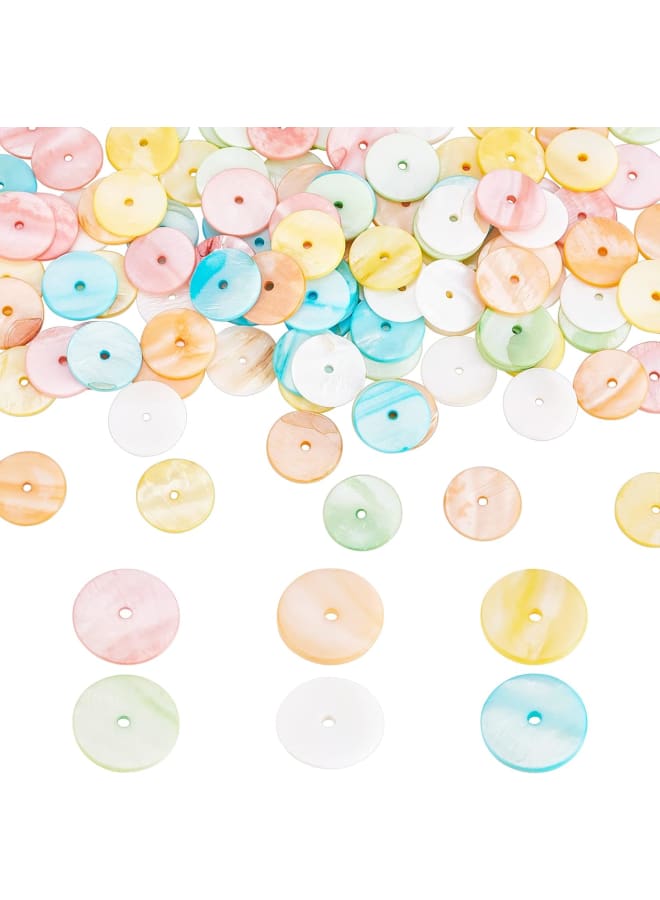 120pcs Round Shell Charms, 20mm Coin Charm Natural Flat Seashells Pendant Ocean Nautical Charms Disc Heishi Beads for Summer Necklace Bracelet Earring Home Wedding Decor  - Image 1