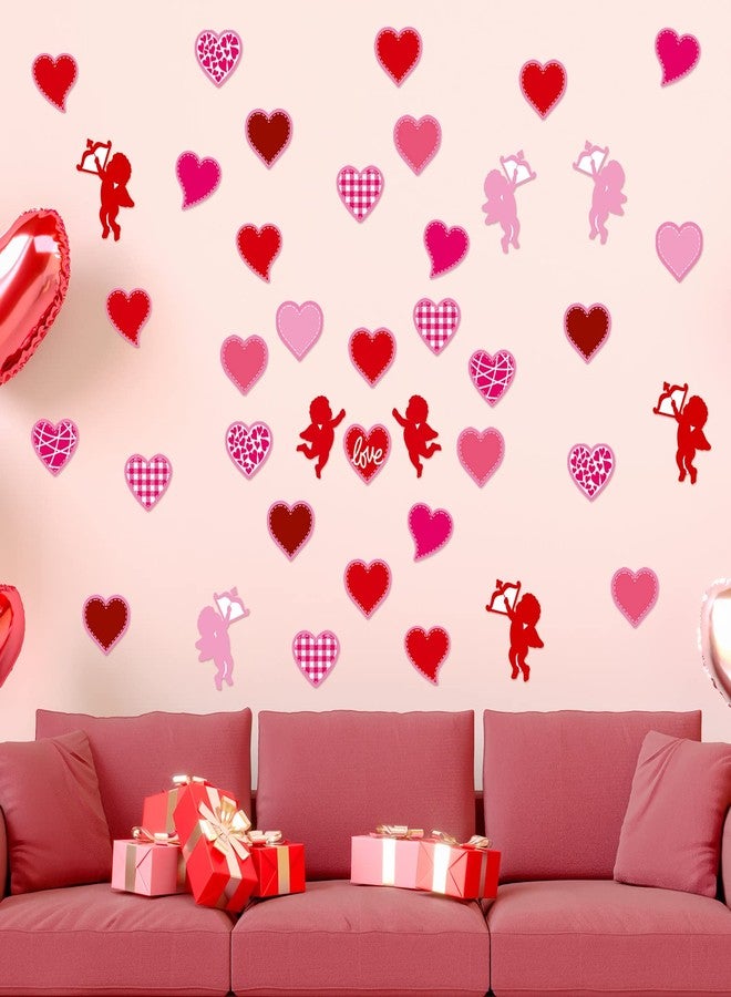 Junkin 60 Pcs Valentine's Day Classroom Bulletin Border Decoration Cutouts Colorful Hearts Cutouts Cupid Cutouts for Valentines Day Classroom Holiday Bulletin Border Wall Decor (Heart) - Image 5