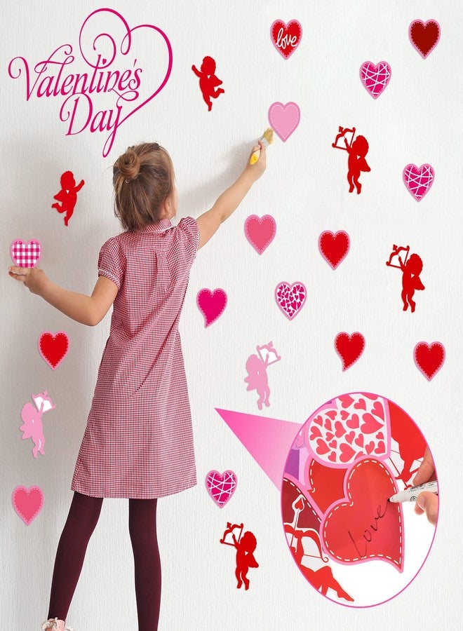 Junkin 60 Pcs Valentine's Day Classroom Bulletin Border Decoration Cutouts Colorful Hearts Cutouts Cupid Cutouts for Valentines Day Classroom Holiday Bulletin Border Wall Decor (Heart) - Image 4