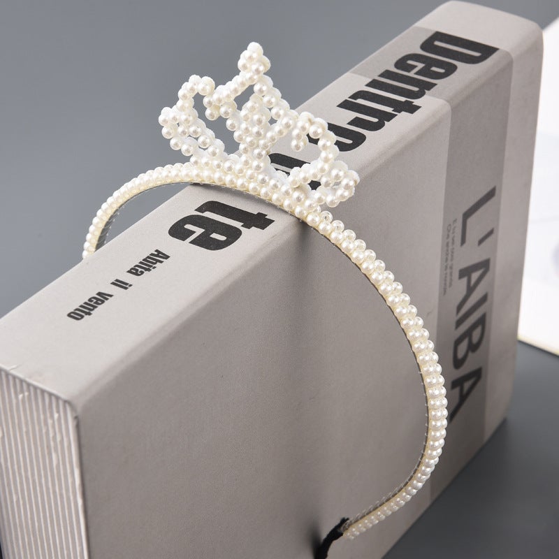 Loquat Childrens Pearl Hair Band Girls Cute Hair Card Simple South Korea Sweet Hair Accessories Internet Celebrant Ladies Headband Headwear Wholesale 12# Crown