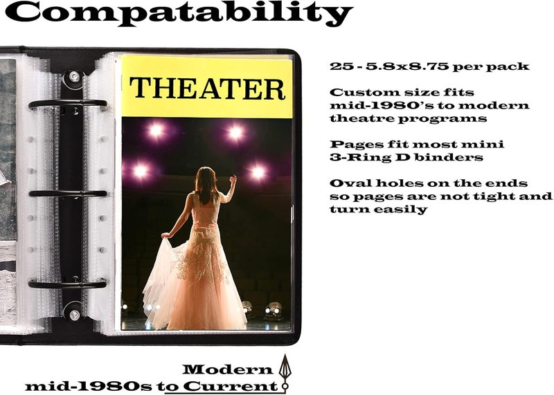 2Fold Sheet Protectors for Broadway Play Program and Theater Programs - 25 Custom Sheet Protectors Fits Playbills from Mid 1980s to Modern (5.8 x 8.75 Program Protectors (25 Pack)) - Image 3