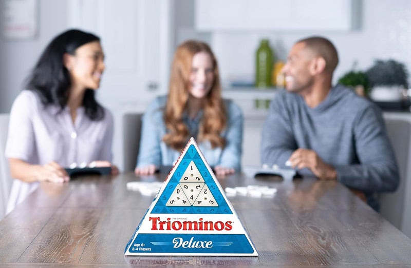 Goliath Pressman Tri-Ominos - Deluxe Edition Triangular Tiles with Brass Spinners, 5" - Image 4