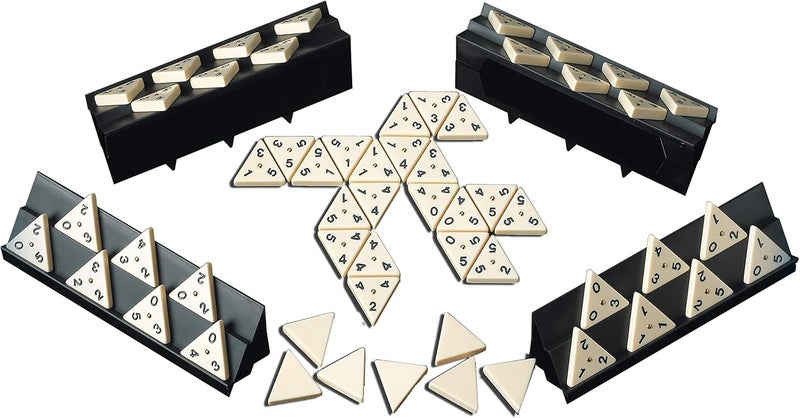 Goliath Pressman Tri-Ominos - Deluxe Edition Triangular Tiles with Brass Spinners, 5" - Image 2