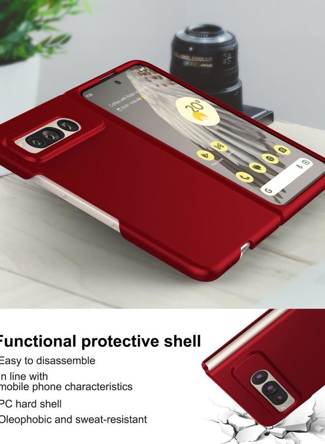 Foluu Case for Google Pixel Fold 2023, Ultra Thin Slim Fit Matte PC with Non-Slip Grip Full Protection Protective Cover for Google Pixel Fold 2023 (Red) - Image 3