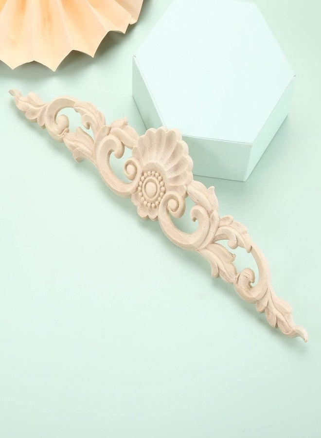MUXSAM Wood Carved Appliques, 2-Pack Unpainted Wooden Carvings Decals Overlay Decorative Onlays for Walls Doors Cabinet Dresser Mantel Fireplace Bed Cupboard DIY Craft Project, 30x6cm/11.81"x2.36" - Image 5