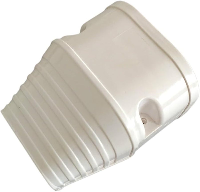 غطاء مدخل الحائط لخط تكييف الهواء المنفصل والمركزي من PVC مقاوم للعوامل الجوية مع نهاية كوع 90 درجة، واقتران كوع مسطح 135 درجة، أبيض اللون - Image 1