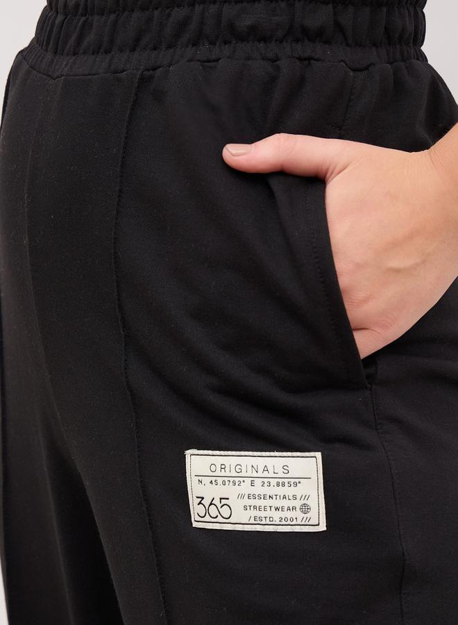 Styli High Rise Wide Leg Joggers with Badge Detail  - Image 4