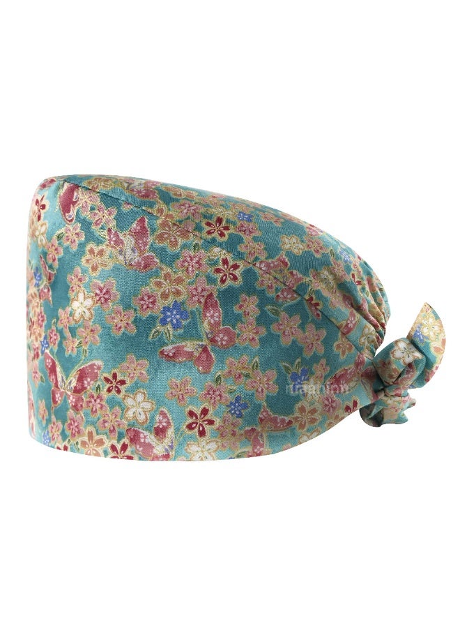 NIBEMINENT Scrubs Cap  Cotton Print Surgery Scrub Hats Nurse Caps Medical Accessories Beauty Salon Pet Shop Lab Work Hat Chef Hat