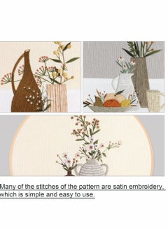 Excefore Embroidery Starter Kits for Adults Beginners with Wooden Hoops, Needles and Color Threads, Needlepoint Kit Adults, 4 Pack  - Image 3