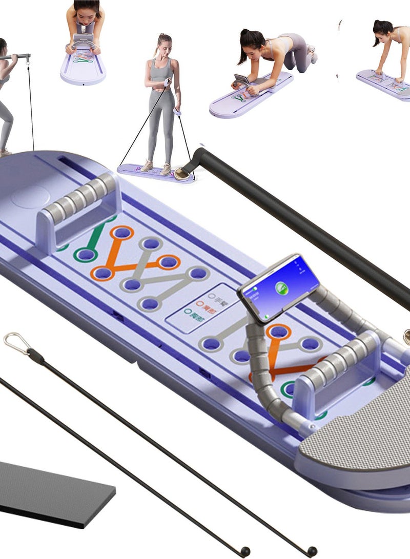 لوح بيلاتيس بورد، أطقم بيلاتيس ريفورمرر بيلاتيس، لوح بيلاتيس متعدد الوظائف لتمرين البطن لمعدات التمرين المنزلي، جهاز تمرين بيلاتيس بورد محمول قابل للطيّ، لوح بيلاتيس ريفورمرر بيلاتيس للنساء - Image 1