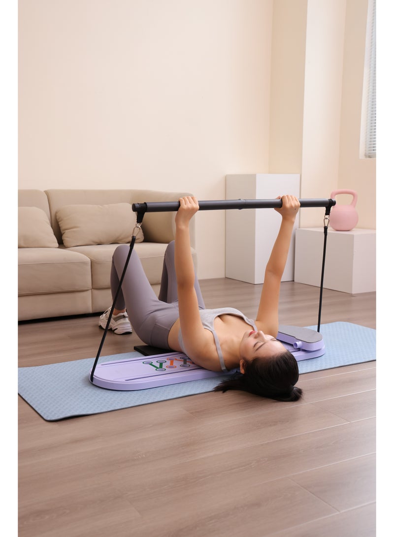 لوح بيلاتيس بورد، أطقم بيلاتيس ريفورمرر بيلاتيس، لوح بيلاتيس متعدد الوظائف لتمرين البطن لمعدات التمرين المنزلي، جهاز تمرين بيلاتيس بورد محمول قابل للطيّ، لوح بيلاتيس ريفورمرر بيلاتيس للنساء - Image 2