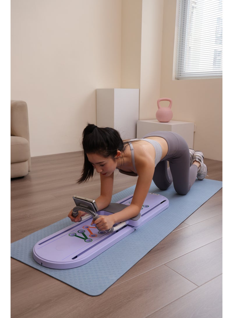 لوح بيلاتيس بورد، أطقم بيلاتيس ريفورمرر بيلاتيس، لوح بيلاتيس متعدد الوظائف لتمرين البطن لمعدات التمرين المنزلي، جهاز تمرين بيلاتيس بورد محمول قابل للطيّ، لوح بيلاتيس ريفورمرر بيلاتيس للنساء - Image 5