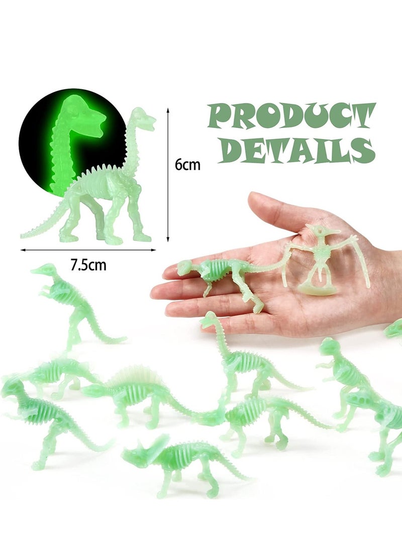 SYOSI - Glow in The Dark Dinosaur Toys Set, Luminous Dinosaur toy, Mini Plastic Realistic Dinosaur Figures Glow Toys for Kids Toddler, Dinosaur Theme Party Favors Supplies 24PCS - Image 1